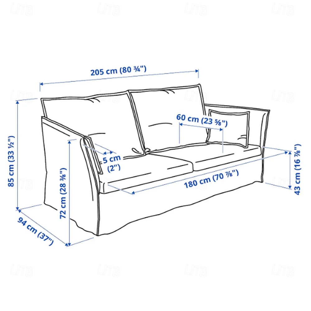 Sofa Cover Suitable For BACKSÄLEN Sofa Solid Color Quilted Slipcovers 2025 - $151.99 –P3