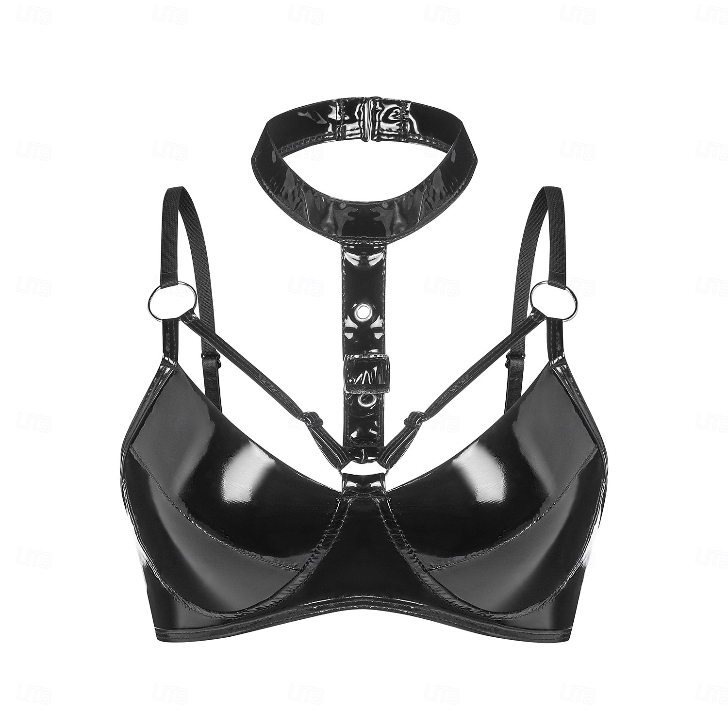 haut Soutien-gorge harnais Finition brillante Femmes Brillant Fétichisme du cuir Effet mouillé Costume pour Boîte de Nuit Défilé de la Fierté Mois des Fiertés Halloween Carnaval Adulte de 2025 ? GBP £18 –P1
