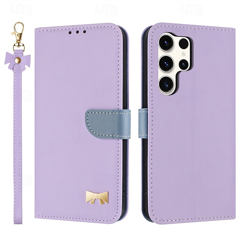 Phone Case For Samsung Galaxy S24 Ultra Plus S24 FE S23 Ultra Plus A55 A35 A25 A15 5G A53 A33 A23 A13 S25 S25 Ultra Wallet Case Flip Cover with Wrist Strap Shockproof PC PU Leather 2025 - $14.99 –P1