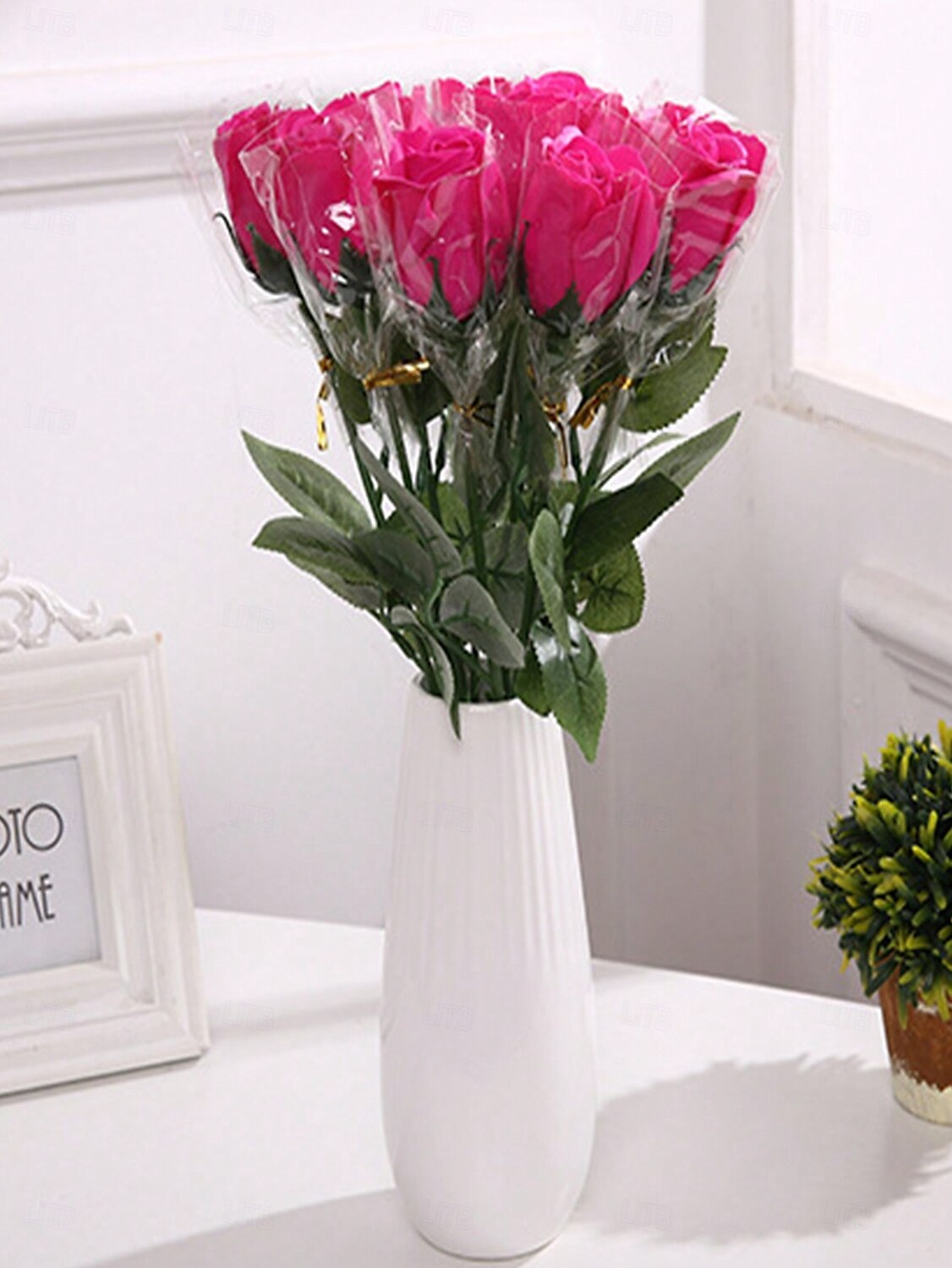 einzelne künstliche Seifenblume in einem kreativen transparenten Geschenkbeutel, ideal als Geschenk zu Weihnachten, zum Muttertag, zum Geburtstag, zur Hochzeit, zum Valentinstag, zum Jahrestag, zum 2025 - $4.99 –P6
