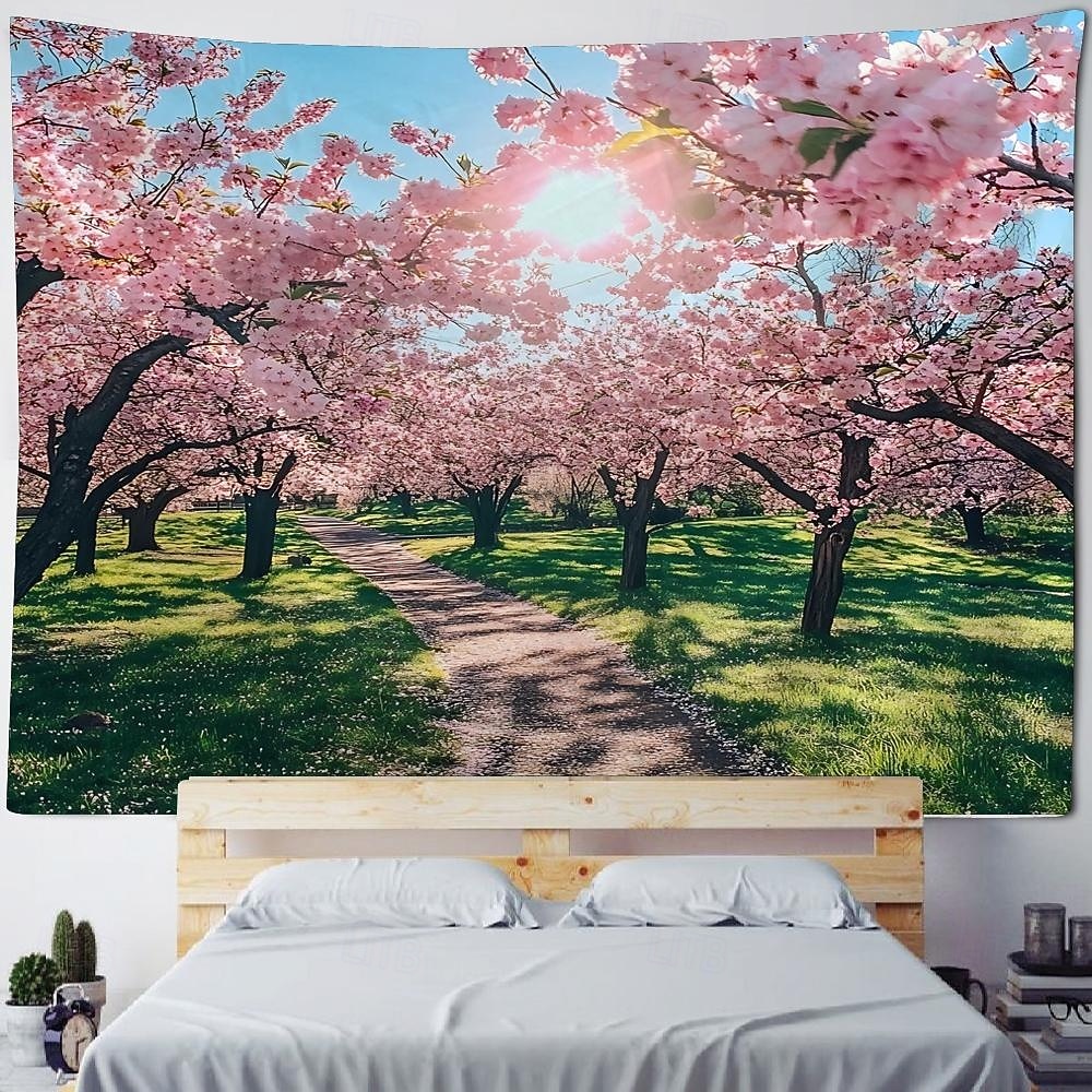 розовый цветок лесной пейзаж подвесной гобелен настенное искусство большой гобелен фреска декор фотография фон одеяло занавеска дом спальня гостиная украшение 2026 - $20.99 –P3