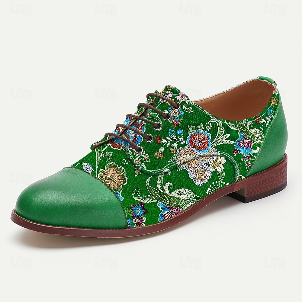 Homens Sapatos sociais Pele PU Tecido Jacquard Respirável Confortável Antiderrapante Com Cadarço Verde Verão Primavera de 2025 por $46.99 –P2