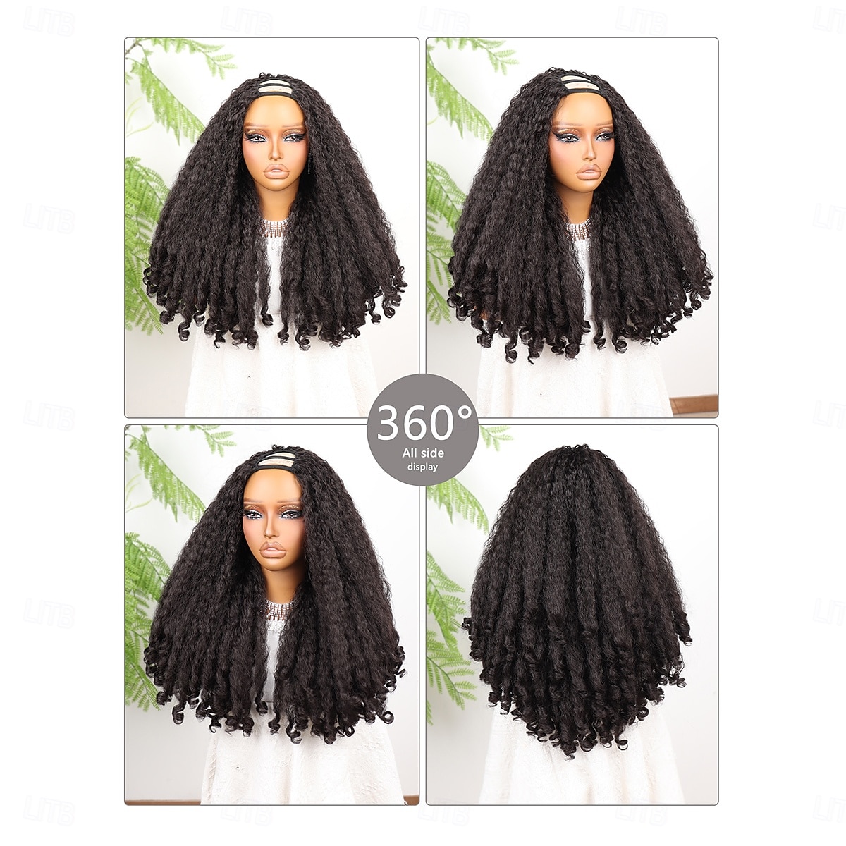 Synthetic Lace Wig Jerry Curl Style 20 inch Dark Brown Middle Part U Part Wig Women's Wig Dark Brown 2025 - $61.99 –P8