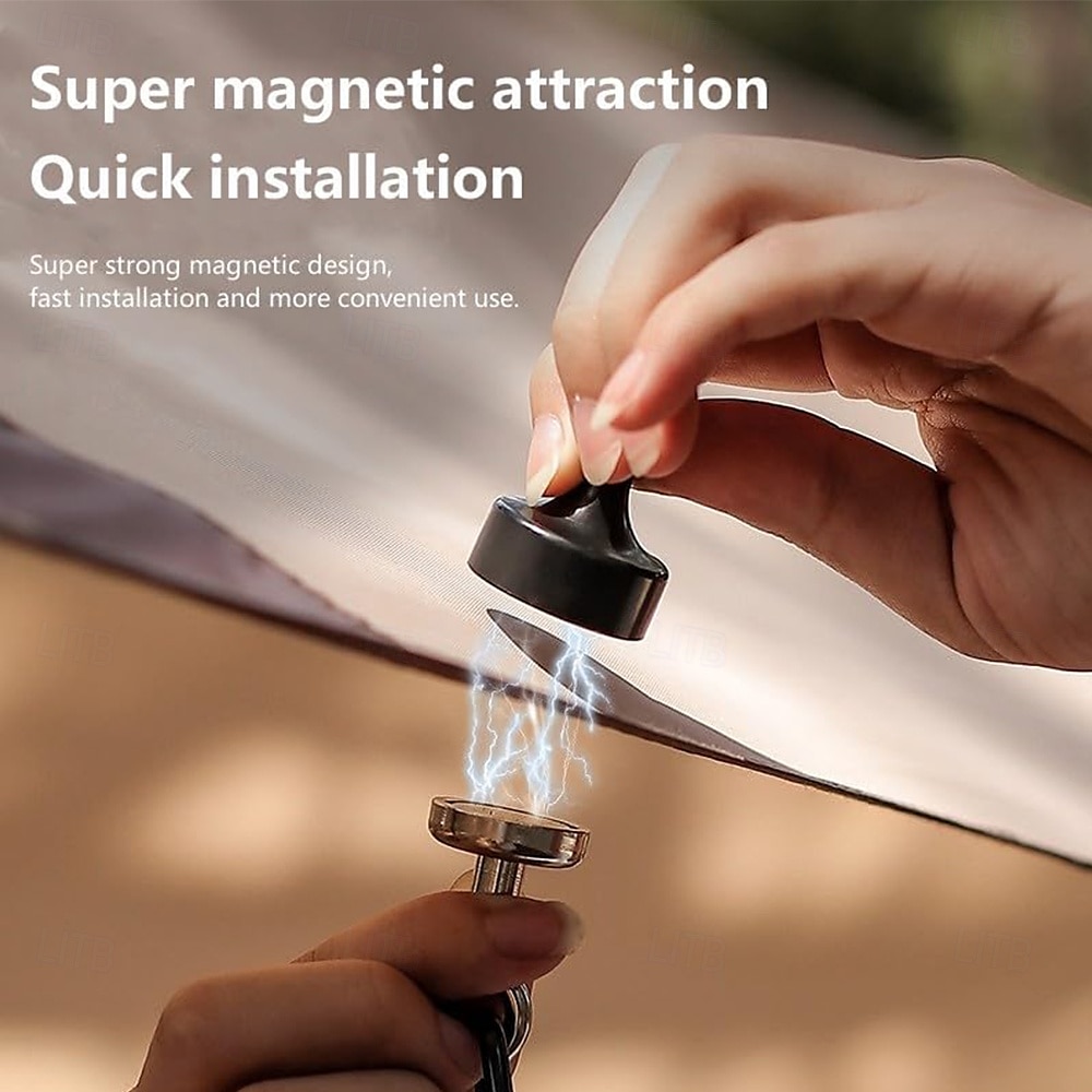 2 Sets Strong Magnet Hooks Pulling Force Rare Earth Magnetic Hooks with Countersunk Hole Eyebolt for Outdoor Hanging Camping LightSkylight Tent Fixer Hook with Mountaineering Buckle 2Pack 2025 - $12.99 –P8