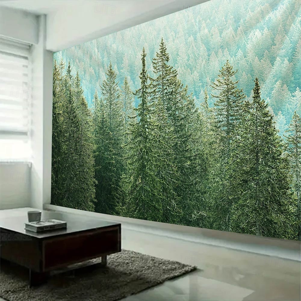 naturlig skog tre landskap hengende billedvev veggkunst stort billedvev veggmaleri dekor fotografi bakgrunn teppe gardin hjem soverom stue dekorasjon 2025 - $16.99 –P5