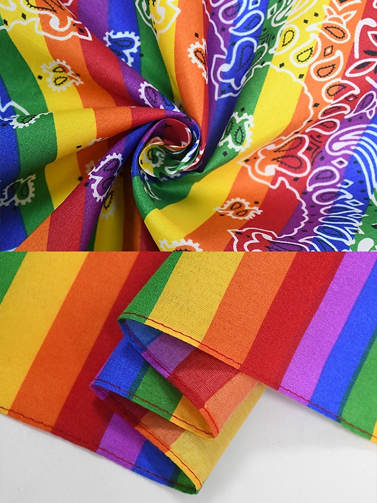 Unisex Paisley Rainbow Pride Scarf - A colorful LGBTQ+ accessory for festivals, Parades and everyday wear 2025 - $9.99 –P10