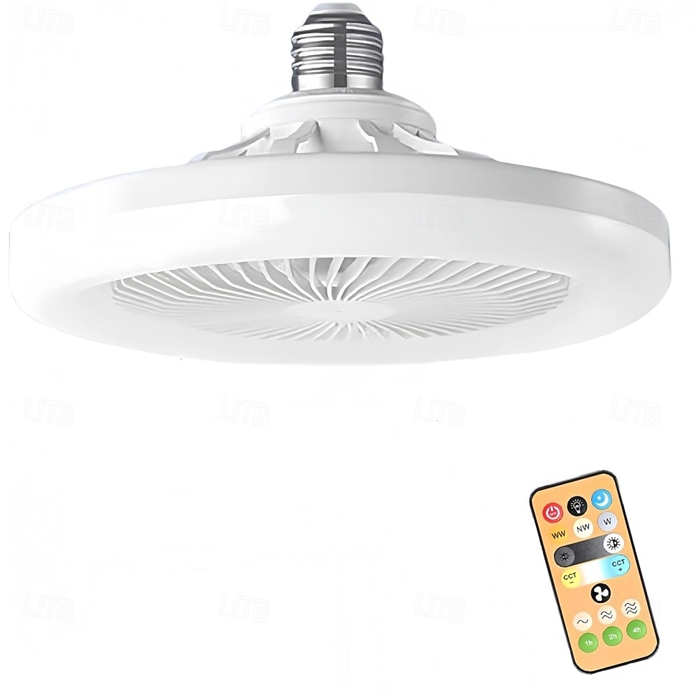 E27 LED Ceiling Fan Light Bulb with Remote Control 7.5inch 3 Color Temp Silent Dimmable Fanlight with 3 Fan Speed for Bedroom Dining Room Study 2025 - $13.49 –P2
