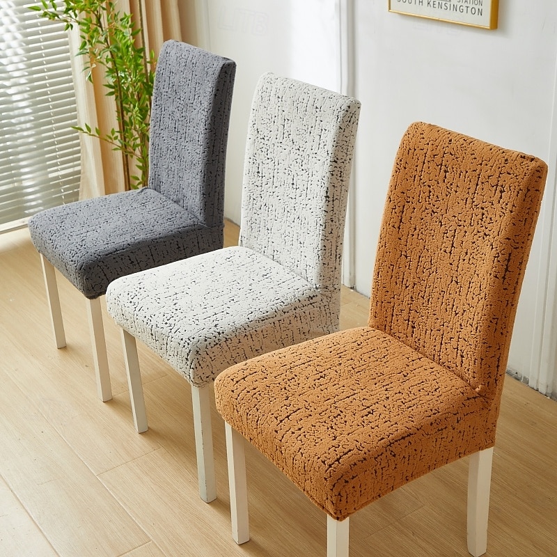 Funda para silla de comedor para el hogar, de tela polar, elástica, para el asiento 2025 - $13.99 –P5