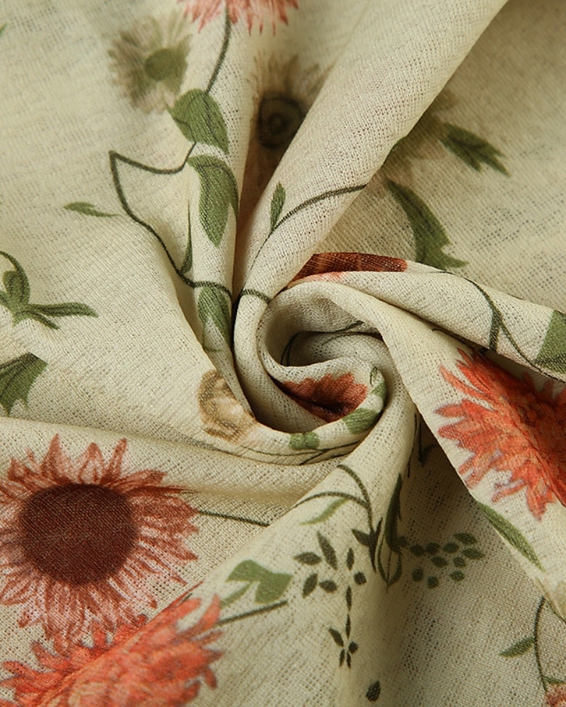 Dame Boho skjorte Bluse Blomsternål i krystall Moderne Bohem Ermeløs Med stropper Vanlige topper Daglig Ferie Trykt mønster Aprikos Sommer 2025 - $18.49 –P9