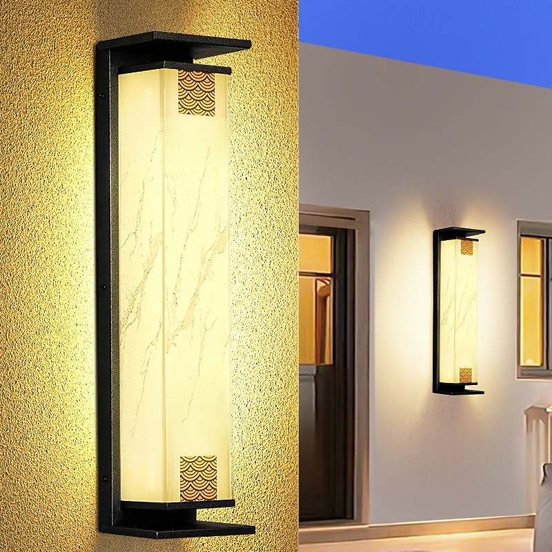 LED Outdoor Wall Light Warm White 75cm  IP65 Modern Sconces Wall Lighting Patio Light Fixture Black Rectangle Lights Marble Wall Lamp for Courtyard,Porch,Garage 2026 - $310.29 –P2