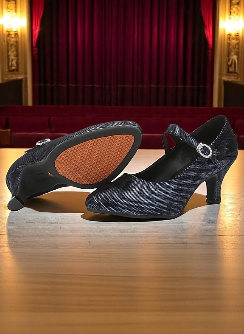 Dámské červené taneční boty Mary Jane se středním podpatkem, vintage taneční boty na ples a profesionální tanečnice 2025 - $59.99 –P1