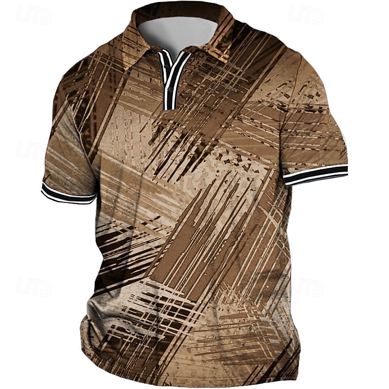 Homens Tamanho Grande Camiseta Polo Grande e Alto Estampas Abstratas Aberto para a Lateral Imprimir Manga Curta Primavera Verão Esportes Moda Roupa de rua Designer Ao ar livre Rua Blusas de 2026 por $21.99 –P1