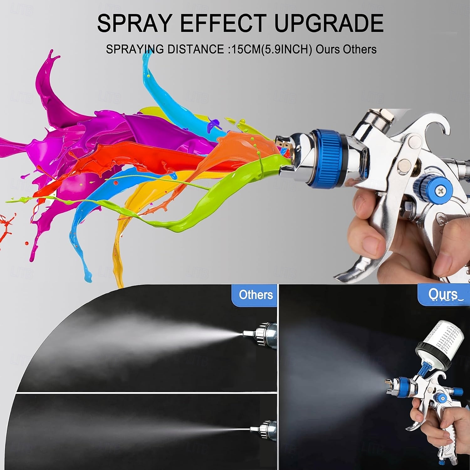 Pneumatic Spray Gun Automotive High Atomization Spray Gun 10 Leave-in Pots Pressure Regulator Paint Spraying Tool 1.4/1 7/2.0mm 2025 - $79.99 –P4