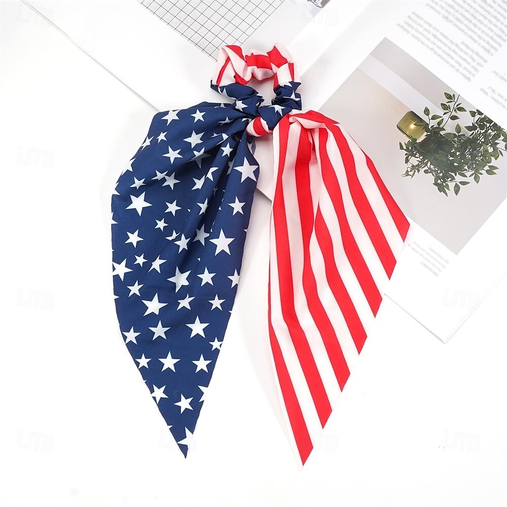 Elásticos de cabelo com bandeira americana para mulheres e meninas, dia da independência, 4 de julho, elásticos de cabelo, estrela vermelha, branca e azul, laços de cabelo patrióticos, fitas do dia da de 2025 por $5.49 –P5