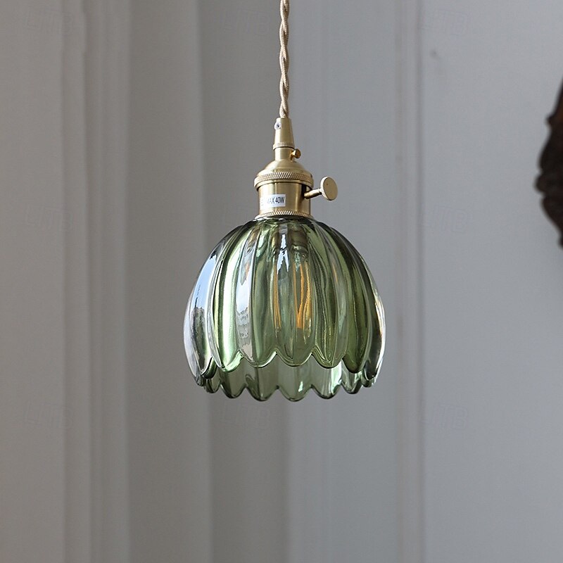 LED Pendant Light Warm White  Decorative Lamp Base Hanging Lamp Adjustable Indoor Light Translucent Patterned Glass Lampshade Ceiling Hanging Light Dining Room Living Room 110-240V 2025 - $75.99 –P6