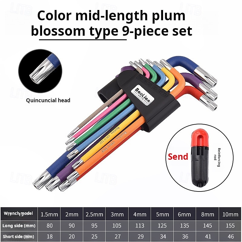 9 pcs Rainbow Allen Wrenches Set, Hex Key Set with Colored Short and Long Arm, Ball and Torx End, Metric 2025 - $15.99 –P3