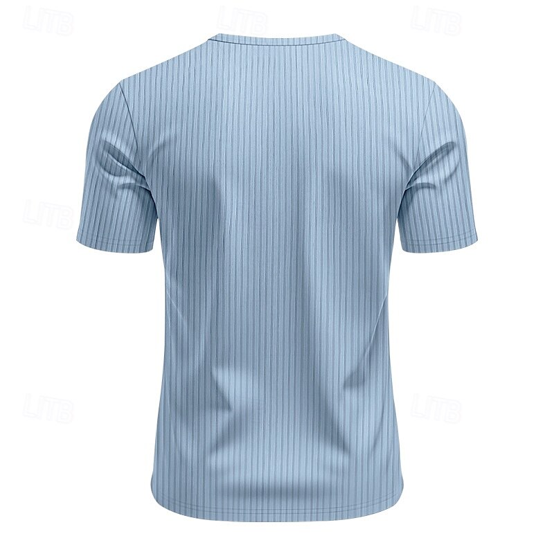 Men's T Shirt Henley Shirt Tee Short Sleeve Shirt Short Sleeve V Neck Summer Plain Fashion Designer Basic Jacquard Vacation Street Going out Black White Khaki Top Tee for Men 2025 - $16.49 –P14