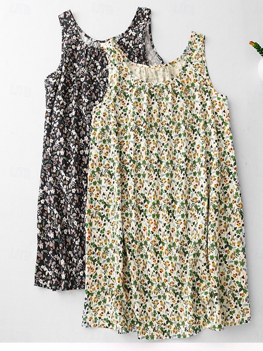 Women's Mini Dress Summer Dress Bodycon Dress Casual Daily Regular Fit Floral Graphic Sleeveless U Neck Black Beige Summer 2025 - $26.99 –P2