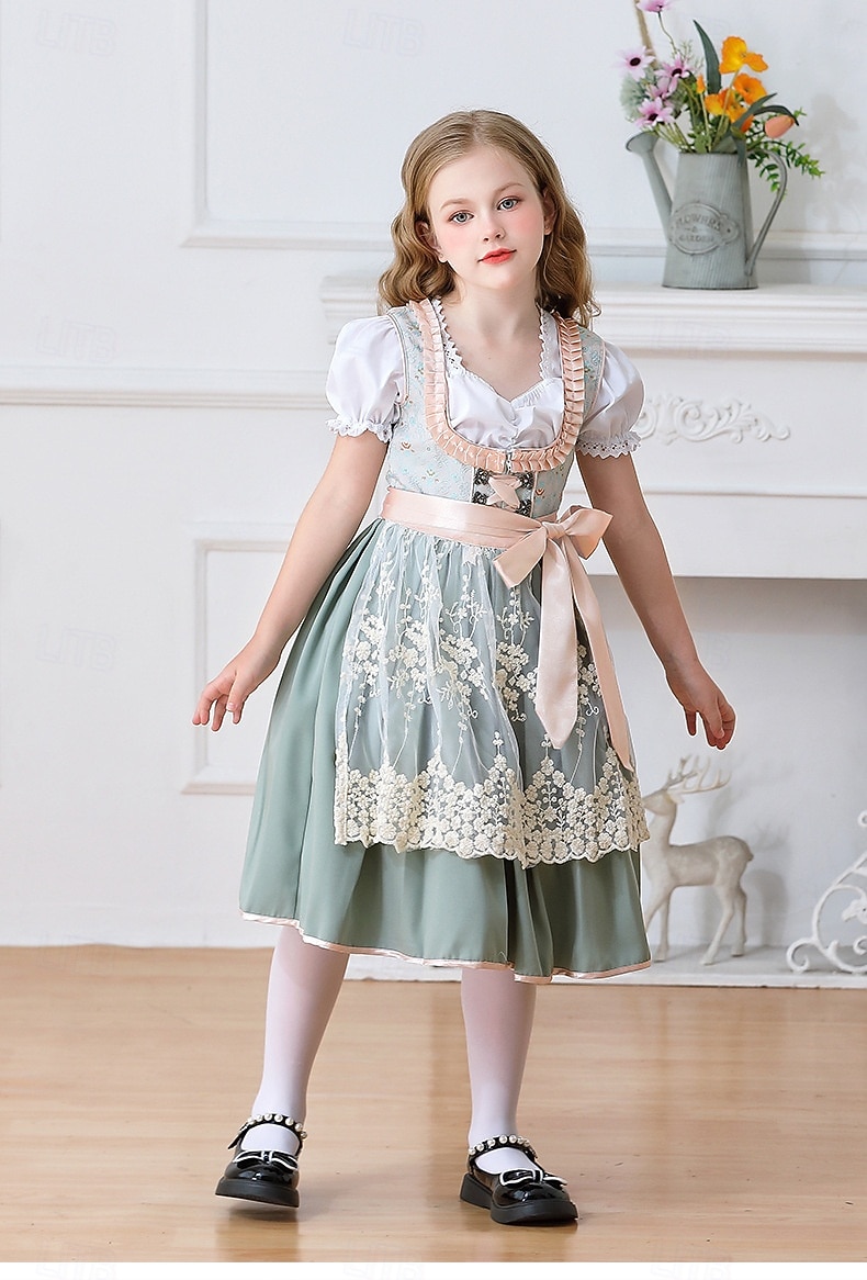 Oktoberfest Encaje Vestidos Delantal Blusa con falda acampanada Mucama bávaro Alemán Munich prados Chica Carnaval Festival de Cerveza Paño de estilo tradicional 2026 - $79.99 –P19