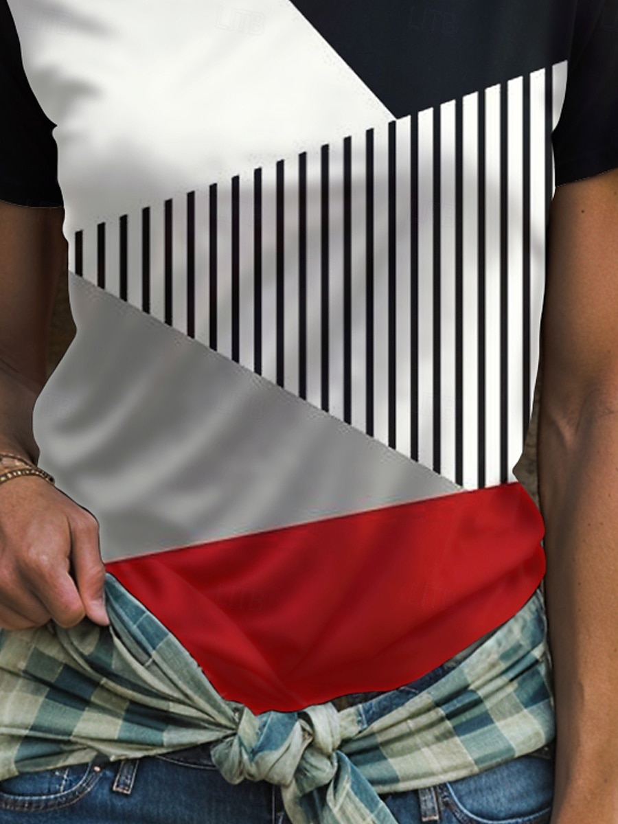 Dame Bluse Grafisk Geometrisk Ruter Årgang Stilfull Klassisk Kortermet Crew-hals Rund hals Vanlige topper Daglig Lomme Knapper Rød Blå Lilla Grønn Sommer Vår 2025 - $19.99 –P4