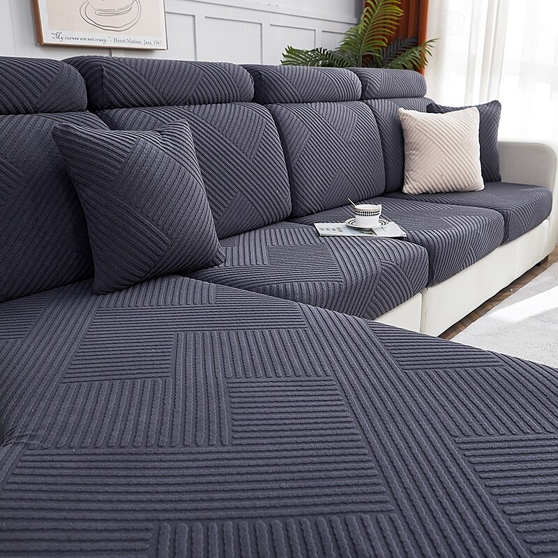 Funda de cojín elástica para sofá, funda elástica para sillón seccional, sofá de dos plazas, 4 o 3 plazas, forma de L, sólida, suave, duradera, lavable 2025 - $12.49 –P15