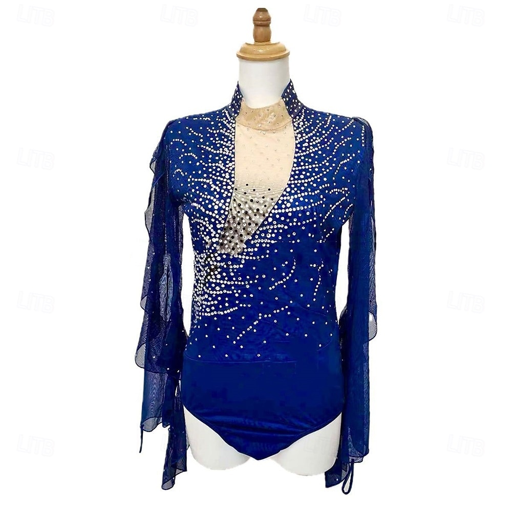 heren jongens kunstschaatskostuums hoge elasticiteit training wedstrijd schaatskleding klassieke kristal / strass lange mouwen ijs schaatsen kunstschaatsen 2025 - NZ $498.59 –P1