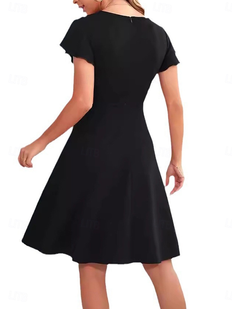 Women's Mini Dress Cocktail Dress Wedding Guest Dress Chiffon Dress Fit And Flare Dress Elegant Party Stylish Regular Fit Plain Short Sleeve Crew Neck Black Pink Wine Summer 2026 - $29.99 Women's Mini Dress Cocktail Dress Wedding Guest Dress Chiffon Dress Fit And Flare Dress Elegant Party Stylish Regular Fit Plain Short Sleeve Crew Neck Black Pink Wine Summer 2026 - $29.99