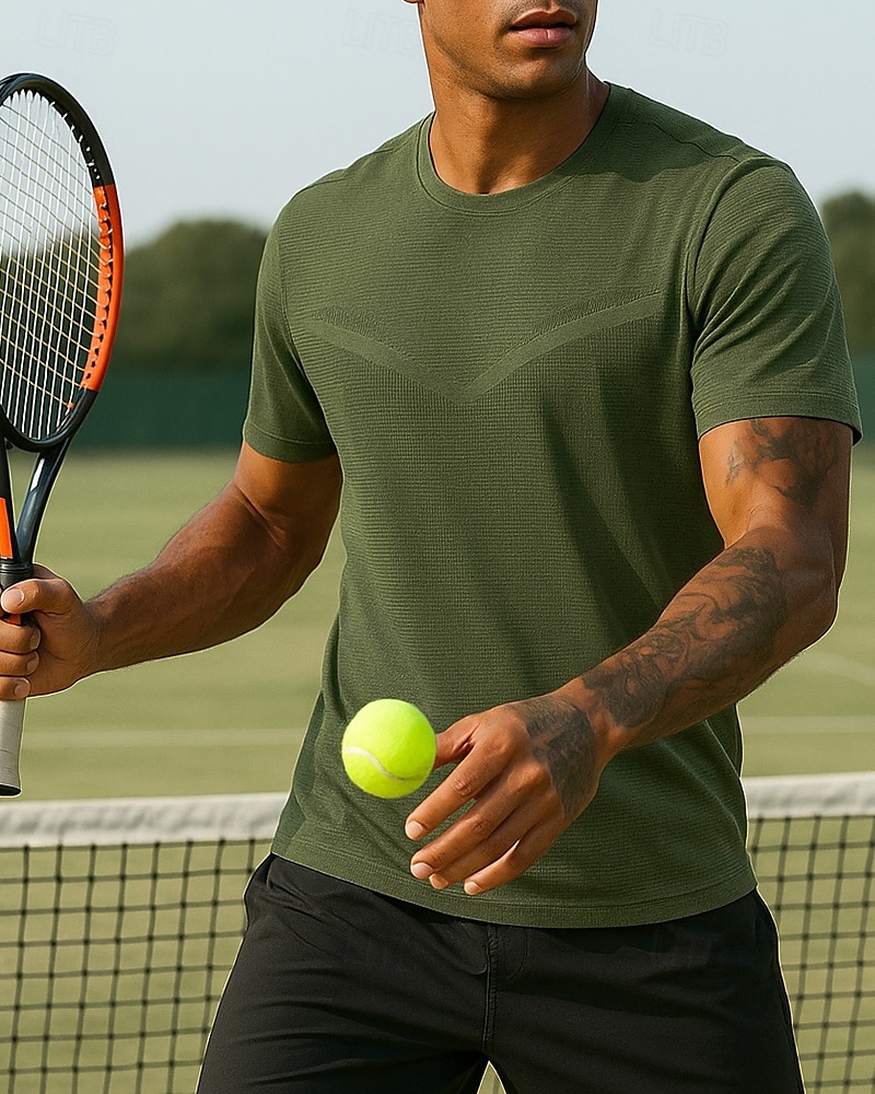 US Open Pánské Jednobarevné Tenisové tričko Krátké rukávy Ter Emen Odvod vlhkosti Prodyšné Tenis Golf Pickleball Tričkový Armádní zelená Modrá Zelená Oblečení na tenis 2025 - $14.39 –P3