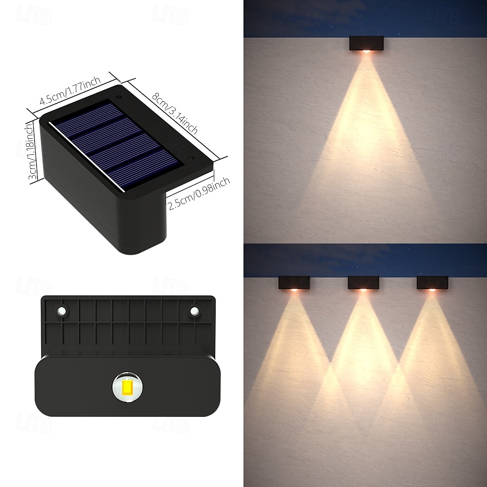 4/8 sztuk lamp solarnych LED na ścianę zewnętrzną IP65 wodoodporna lampa ścienna do domu, ogrodu, schodów, ogrodzenia, basenu, ogrodu, oświetlenia dekoracyjnego 2026 - $23.99 –P7