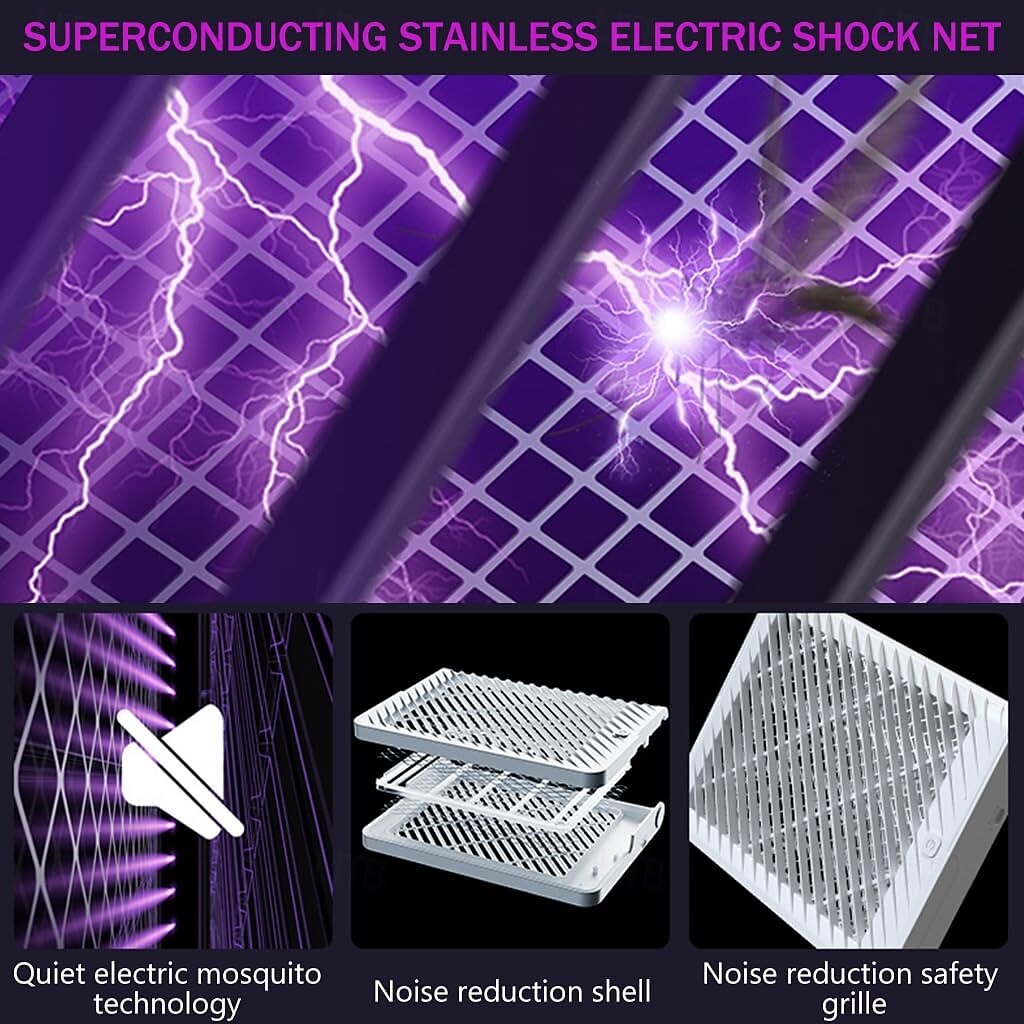 USB Electric Mosquito Killer Lamp Indoor & Outdoor Efficient 365nm Light Trap with Body Temperature Simulation & Co2 Emission - Kid & Pet Safe - Suitable for Home, Office & Garden 2025 - $21.99 –P7