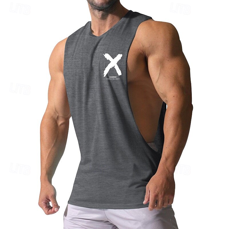 Herren Tank Top Weste Unterhemd Ärmelloses Shirt Ärmellos Rundhalsausschnitt Sommer Bedruckt Mode Designer Basic Klassisch Urlaub Straße Ausgehen Schwarz Weiß Rote Top T-Shirt für Herren 2025 - $14.49 –P3