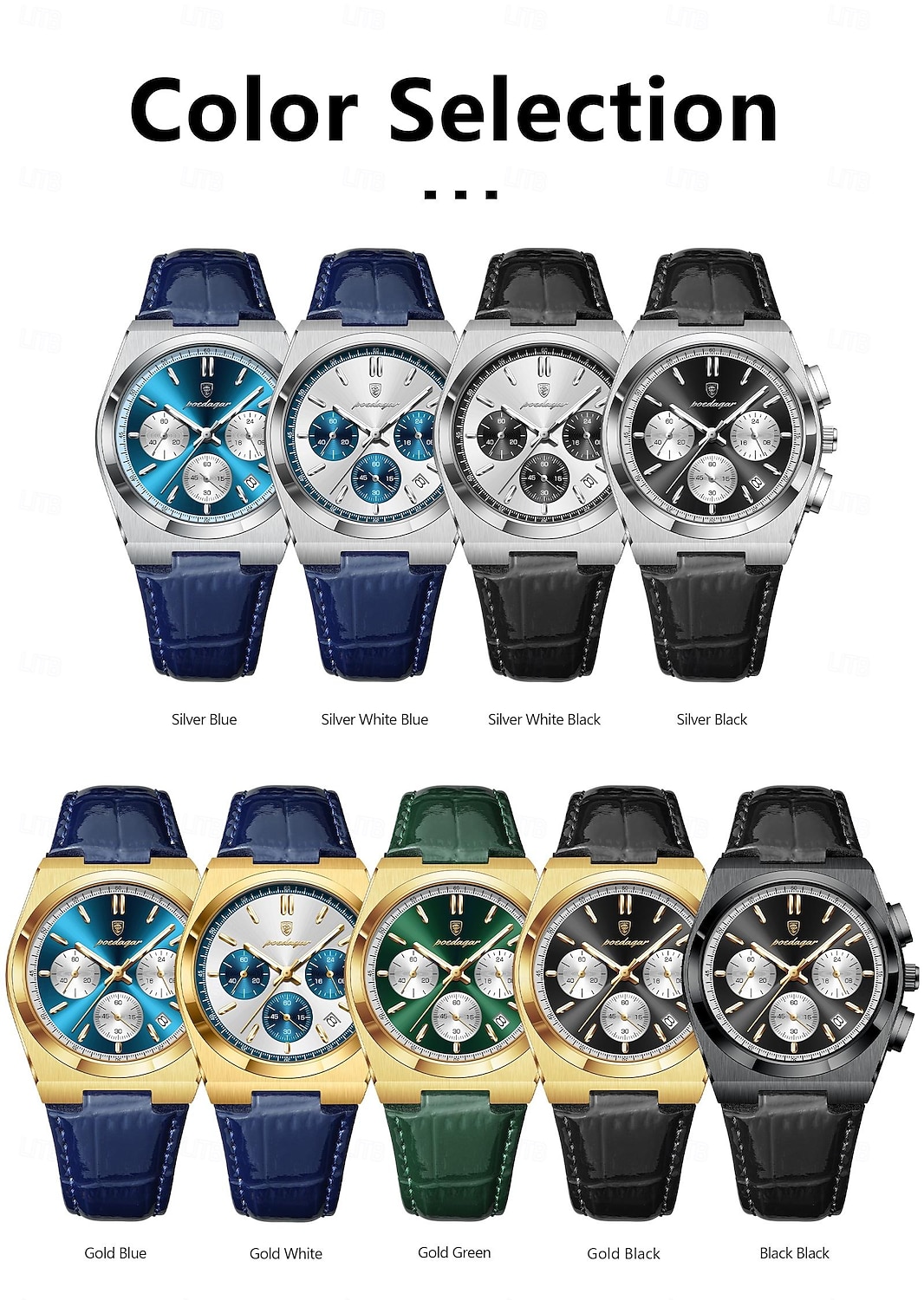 2026年 メンズクォーツウォッチ ビジネス 発光 日付 防水 レザー ストラップウォッチ  コレクション – $38.99 –P8