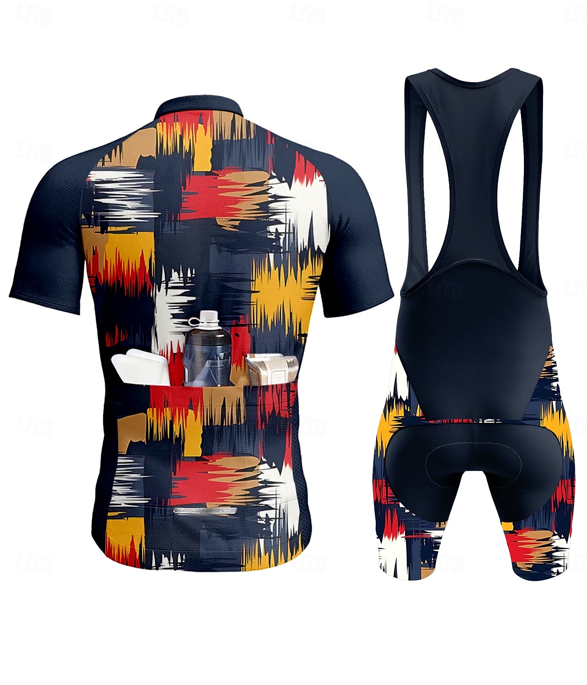 Men's Cycling Jersey with Bib Shorts Short Sleeve Navy Blue Bike Sports Graphic Plaid Checkered Camo / Camouflage Clothing Apparel 2025 - $43.99 –P2