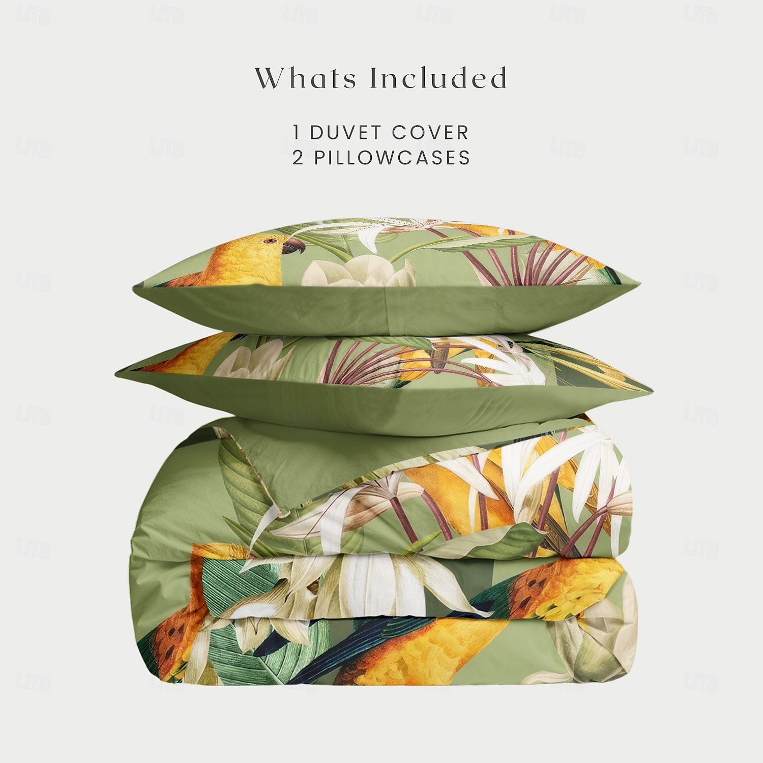 Cobertor de Edredom de Plantas Tropicais 100% Algodão Conjunto de Cama Tamanho Casal Cobertura de Colchão Macia Confortável e Leve com 2 Fronhas para Todas as Estações de 2025 por $60.99 –P10
