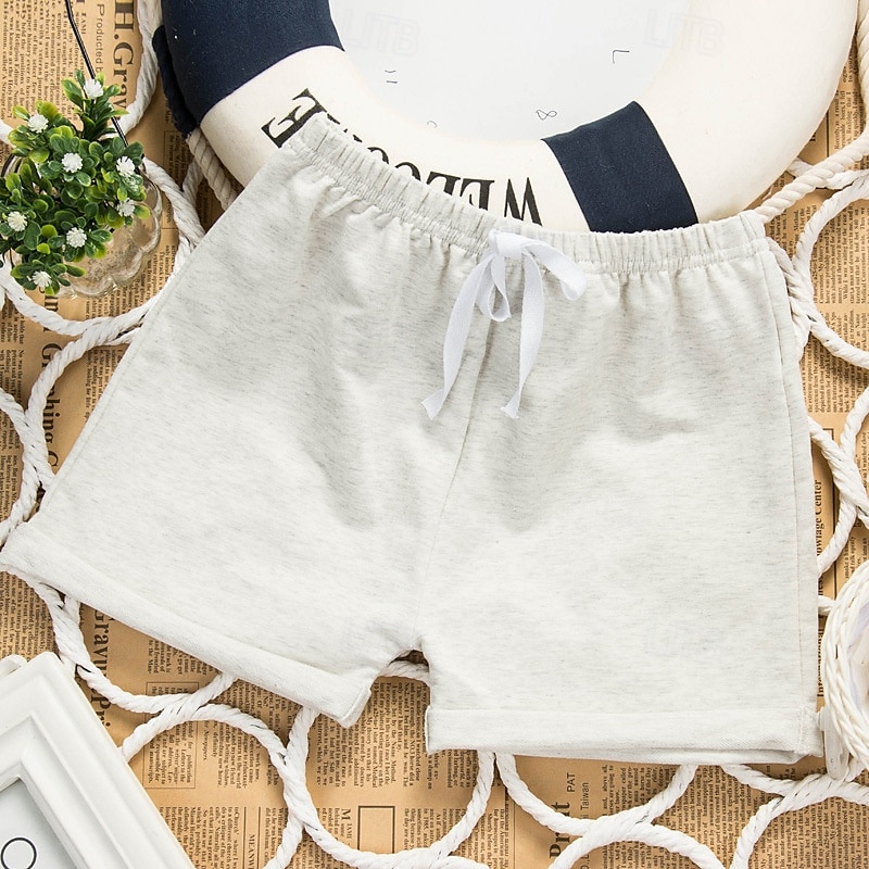Barn Pojkar Shorts Ensfärgat Andningsfunktion Mjukt Shorts Utomhus Grundläggande Svart Vit Gul Mid midja 2025 - $4.99 –P3