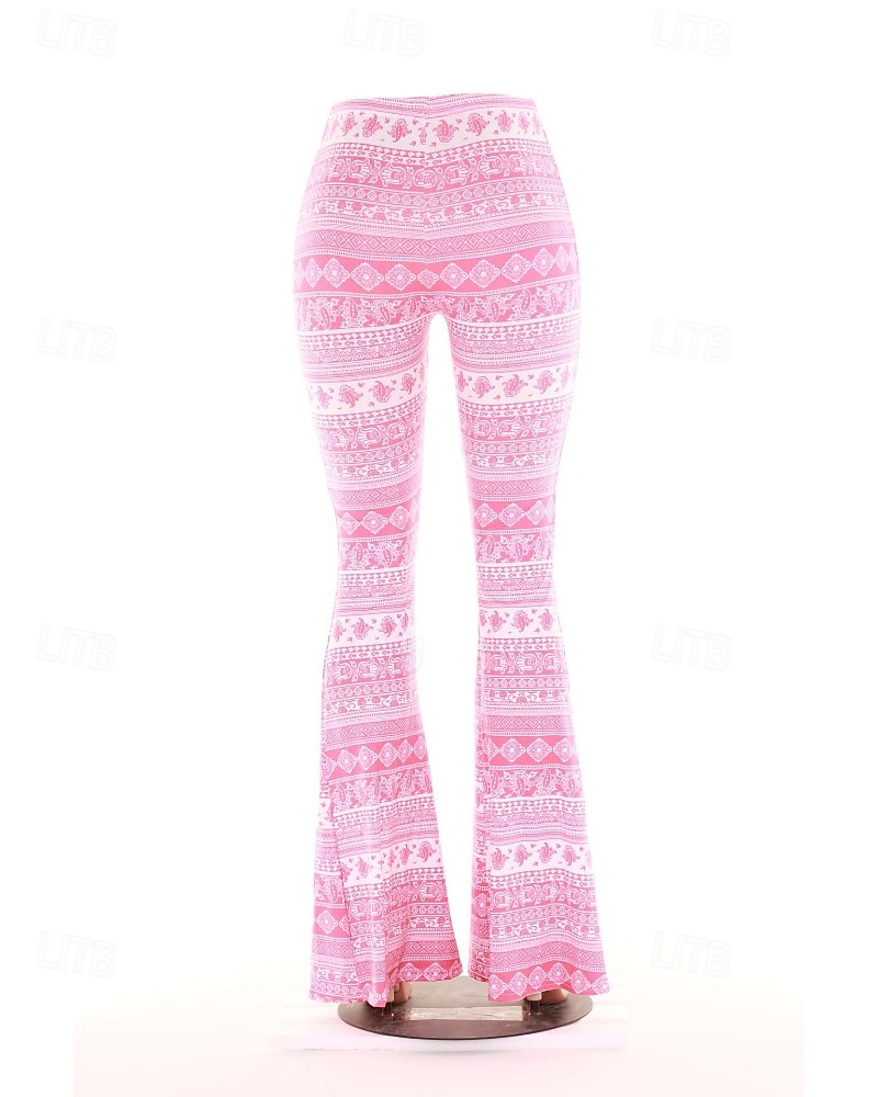 Pentru femei Pantaloni Casual Boho Lungime totală Natural Floare Imprimare Confortabil Exterior Comfortabil În aer liber Vacanță Magenta Galben Auriu Bleumarin Negru Vară Fit regulat 2025 - $17.99 –P3