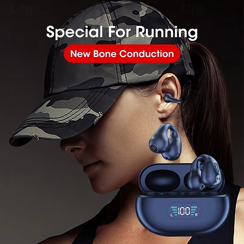 2025年 骨伝導ワイヤレスイヤフォン Bluetooth 5.3 – HD音声、ノイズリダクション、LEDディスプレイ、デュアル接続、タッチコントロール、ランニング＆スポーツに最適  コレクション – $33.99 –P5