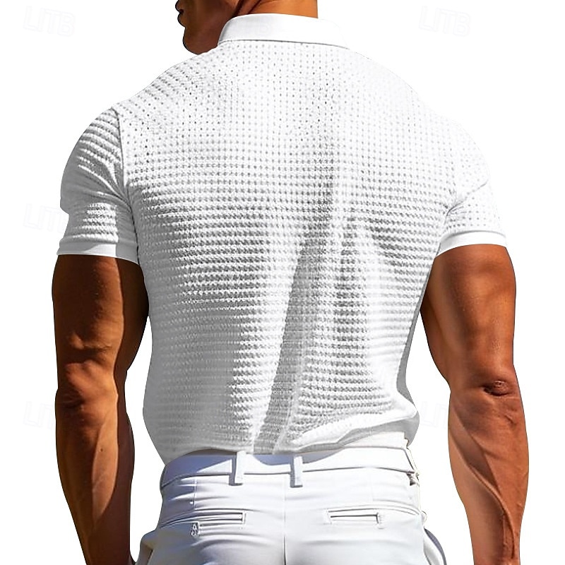 Per uomo Polo Maglia da golf All'aperto Abbigliamento quotidiano Bavero Manica Corta Moda Hawaiano Albero di Cocco Stampato Estate Vestibilità regolare Nero Bianco Giallo Vino Azzurro cielo Grigio del 2025 a $20.99 –P11