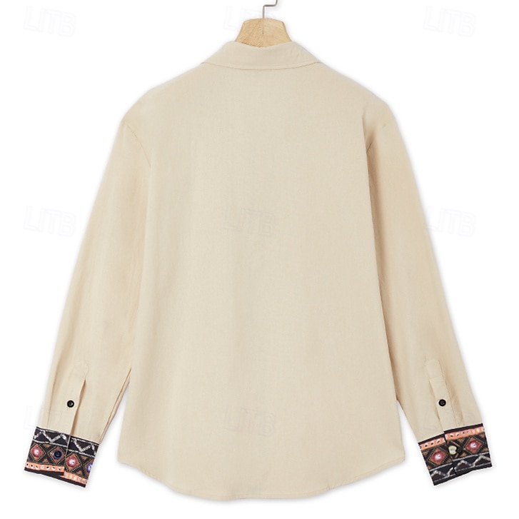 Men's Shirt Summer Shirt Beach Shirt Retro Shirts Vintage Shirt Untucked Shirts Solid Color Vacation Holiday Khaki Long Sleeve Clothing Apparel 2025 - $27.99 –P9