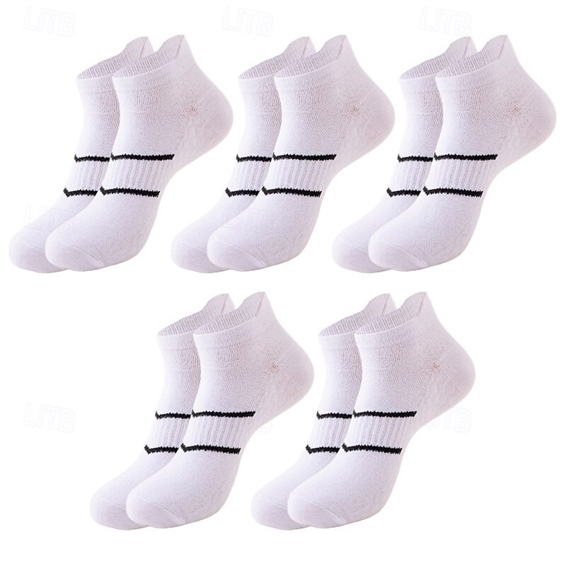 Men's 5 Pairs Multi Packs Socks Running Socks Casual Socks Black White Color Plain Vacation Sports & Outdoor Daily Basic Medium Spring Fall Fashion Casual 2026 - $10.99 –P5