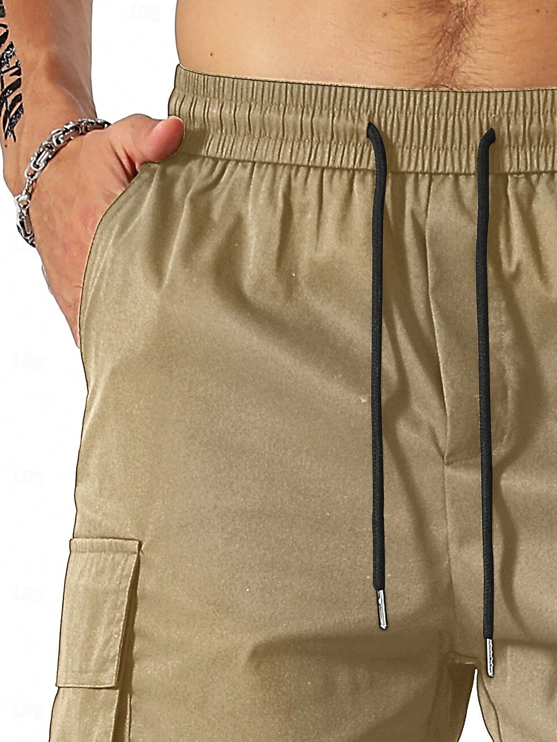 Men's Cargo Shorts Outdoor Shorts Bermuda shorts Running Shorts Casual Shorts Elastic Waist Multi Pocket Straight Leg Plain Breathable Knee Length Outdoor Casual Daily Fashion Streetwear Khaki 2025 - $25.99 –P5