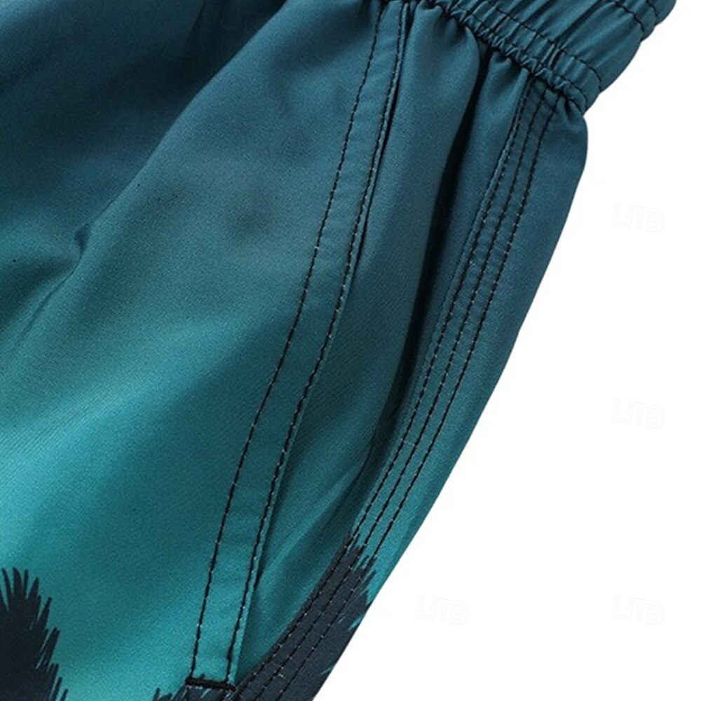 Homens Calção Shorts de praia Bolsos Com Cordão Imprimir Gráfico Folha Árvore Respirável Secagem Rápida Comprimento do joelho Ao ar livre Férias Casa Férias Estilo Étnico Azul Céu Azul escuro de 2025 por $17.99 –P12