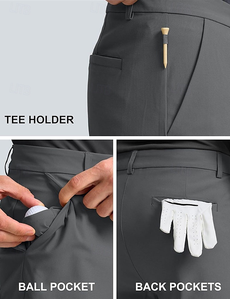 Homens Calção Shorts sociais Shorts de verão Bermudas de Golfe Bolsos Perna reta Tecido Leve Respirável Comprimento do joelho Ao ar livre Diário Corrida Esportes Moda Preto Branco Micro-Elástica de 2025 por $20.99 –P7