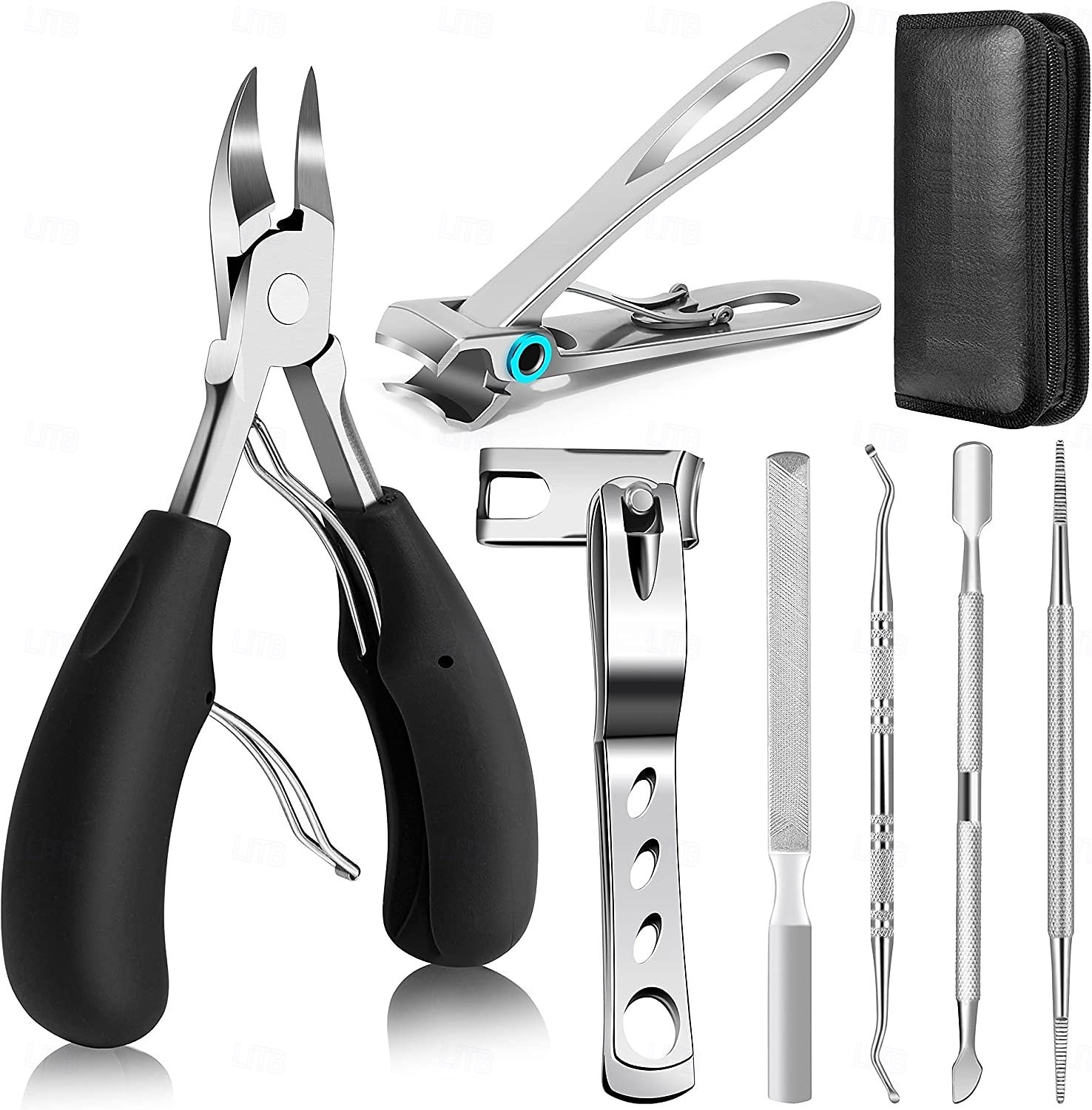 7-teiliges Zehennagelknipser-Set für Senioren mit dicken Zehennägeln, robuster Nagelknipser mit langem Griff für Erwachsene, Werkzeugset für eingewachsene Zehennägel, großer Zehennagelschneider aus 2025 - $23.99 –P9