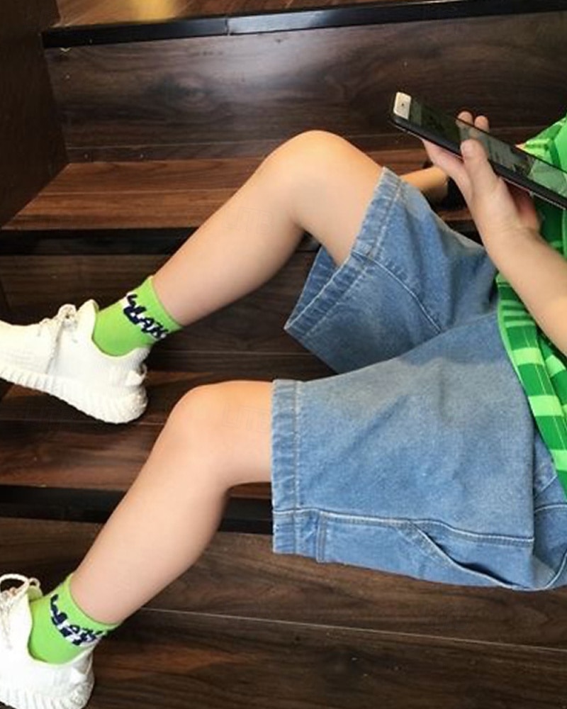 Kids Boys Shorts Solid Color Breathable Soft Comfort Shorts School Cool Basic Black Blue Mid Waist 2026 - $16.49 –P8