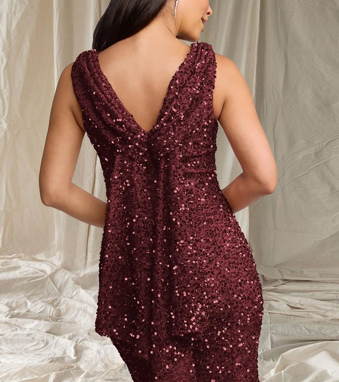 Trompetă / Sirenă Rochie Mama Miresei Invitat la nunta Elegant Strălucitor & Sclipitor Stil Nautic Lungime Podea Paiete Fără manșon cu Paiete 2025 2025 - $161.99 –P4