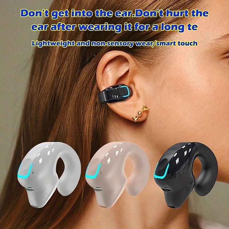 Clip-on Wireless Headset With Noise Cancellation Phone Control Rechargeable Lithium Polymer Battery Comfortable Headset Design For Sports Camping And Panoramic Audio 2025 - $17.99 –P1