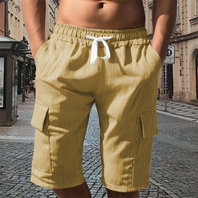 Per uomo Pantaloncini cargo Shorts Pantaloncini Estivi Coulisse Elastico in vita Multi-tasche Semplice Comodità Indossabile Lunghezza al ginocchio All'aperto Sport Quotidiano Moda Casual Nero Bianco del 2025 a $16.49 –P13