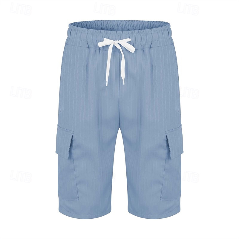 Per uomo Pantaloncini cargo Shorts Pantaloncini Estivi Coulisse Elastico in vita Multi-tasche Semplice Comodità Indossabile Lunghezza al ginocchio All'aperto Sport Quotidiano Moda Casual Nero Bianco del 2025 a $16.49 –P3