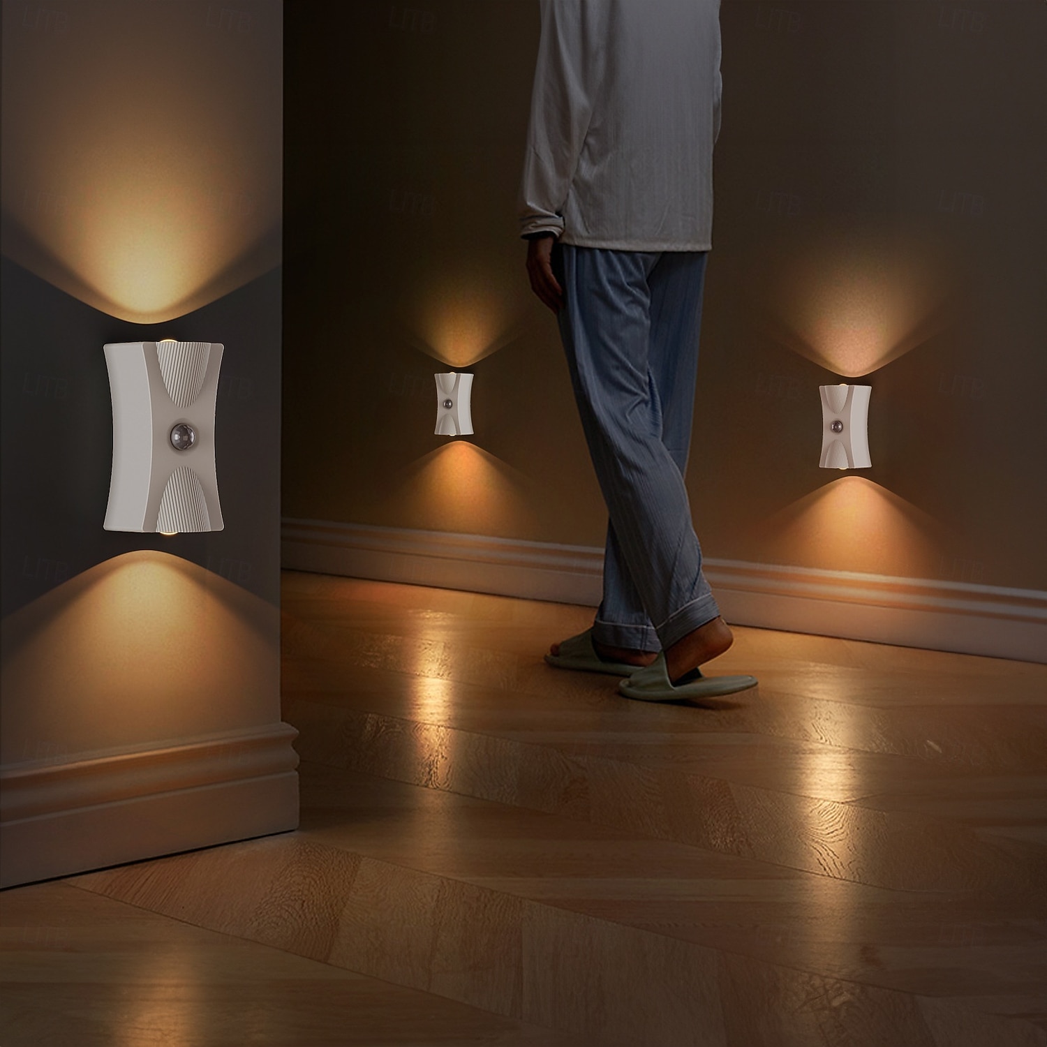 1 Pc Magnetic Charging Induction Wireless Wall Light Non drilling Three color Dimming Intelligent Human Sensing Room Bathroom Corridor Staircase Lighting Type-C Charging 2026 - $17.99 –P9